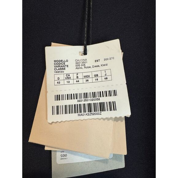 Marella Side Tie Pleated Dress Navy Blue Women's Size 12 Sleeveless‎ Calcina - Picture 13 of 15